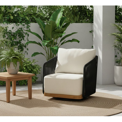 Chaise avec accoudoirs d'extérieur en teck Alpine