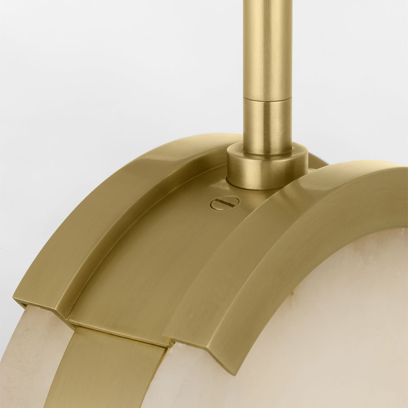 Kelly Wearstler Melange 7" Pendant in Antique-Burnished Brass with Alabaster, Antique-Burnished Brass