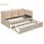 Lit de jour simple rembourré avec lit gigogne, tablettes de rangement, port USB et prise de courant-323735188