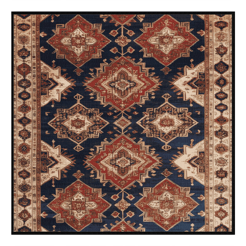 Machine Washable Persian Brown Area Rug, Square 4'
