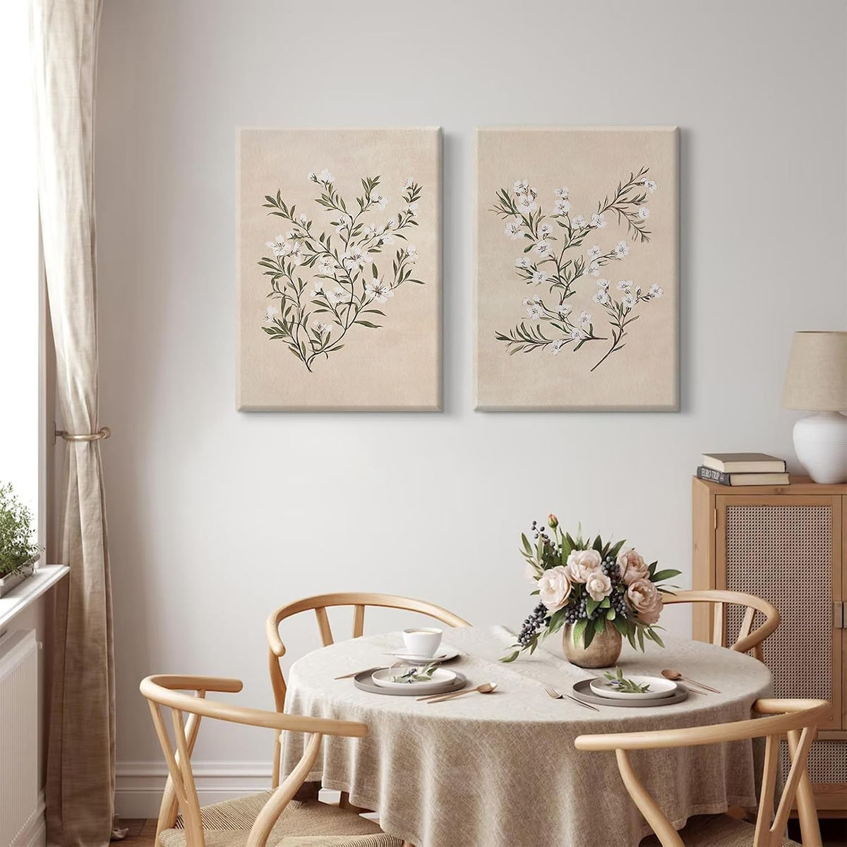 Lily Manor Vintage Botanical Wall Art Neutral Floral Prints Farmhouse ...