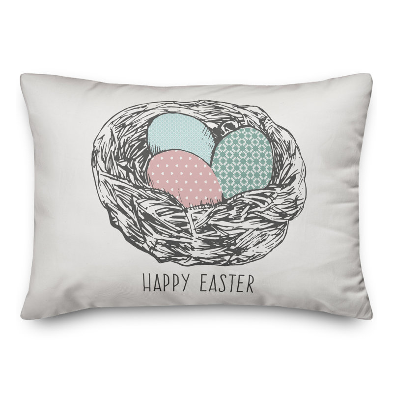 Coussin lombaire joyeux pâques œufs 