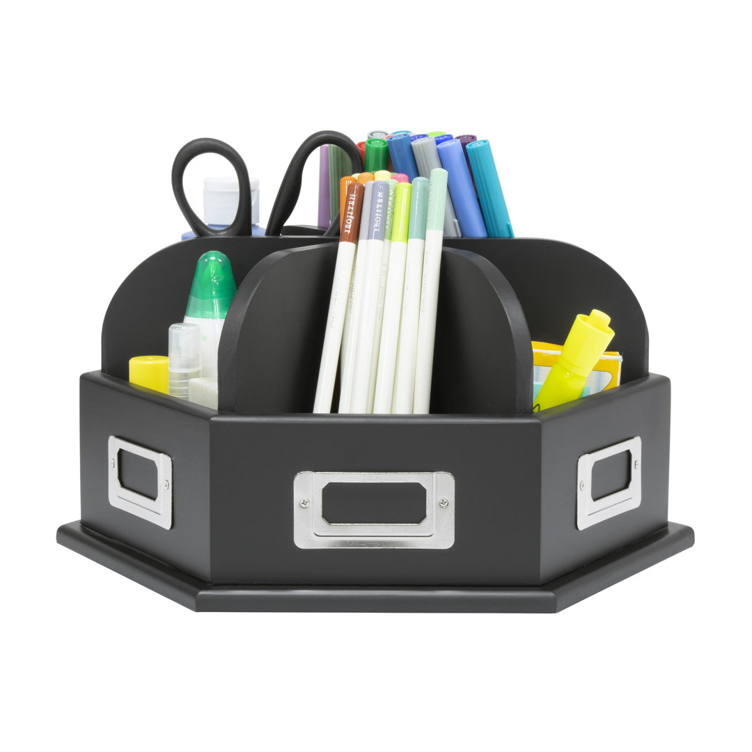 Cowden Solid Wood Desk Organizer Inbox Zero