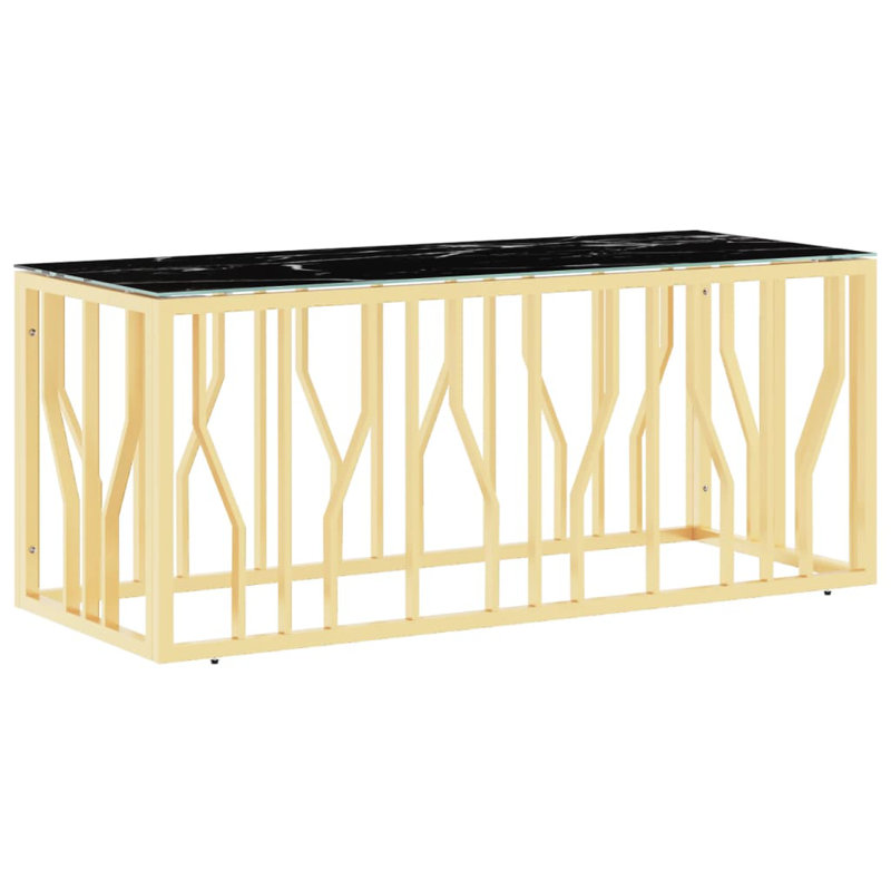 Koeninger Frame Coffee Table, Gold, Black