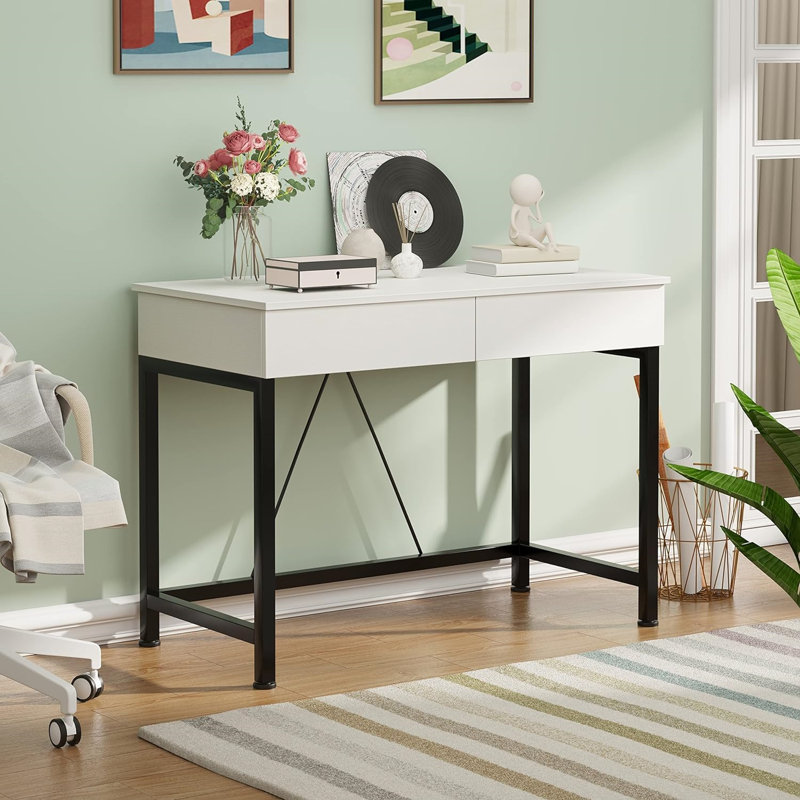 Bureau d'écriture Dilisio, H 29,92 po x l 39,37 po x P 19,69 po, Blanc