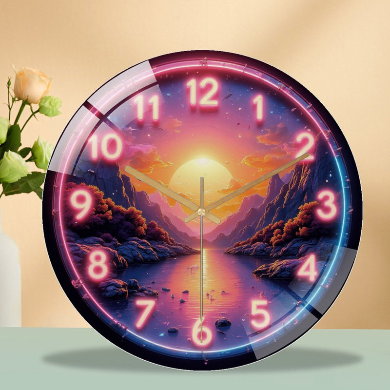 Horloge murale néon