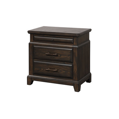 Table de chevet avec 2 tiroirs et plateau coulissant Merlean