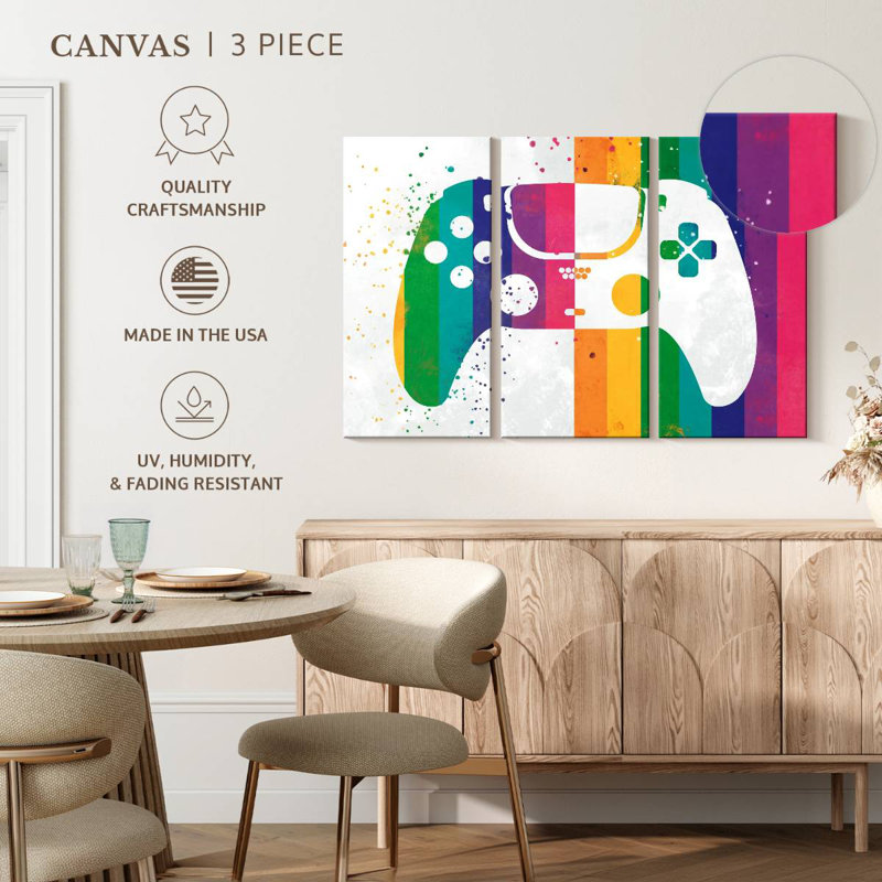 'Rainbow Splatter Controller, 14" H x 23" W