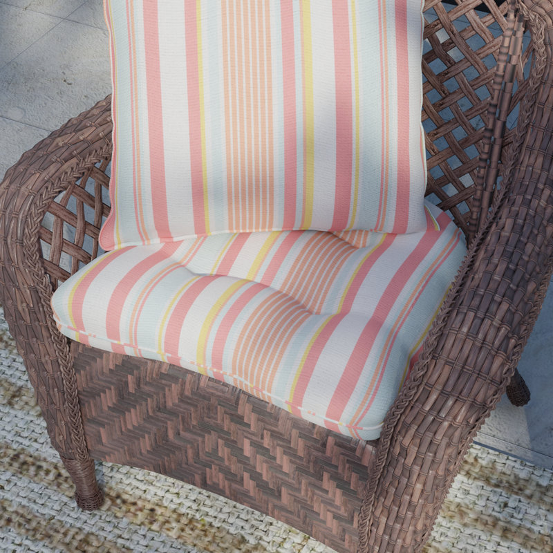 Coussin décoratif réversible 20 x 20 po Lillian, Rayure rose