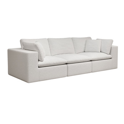108.3*39.4"Modular Sectional Sofa Seat,Upholstered Compressed Couch For Living Room,Bedroom,Apartment,No Assembly Required,3PC Free Combination,Plush Corduroy Fabric,White