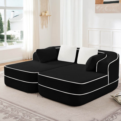 77.2" Teddy Fabric Boneless Sofa Bed