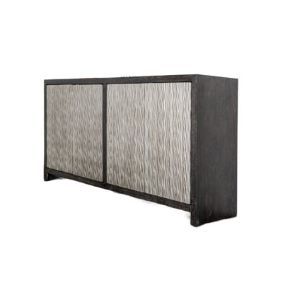 Buffet Betie, 72 po, acier vieilli, bois noir