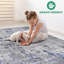 Tapis tissé 5 x 7 Loom & Collection, argent / bleu / abstrait, sans perte de teinture, teint, convient pour chambre d'enfant avec motif argent / bleu / abstrait, dortoir