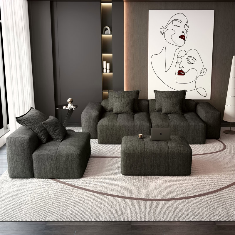 Canapé modulaire surdimensionné Modern, Noir