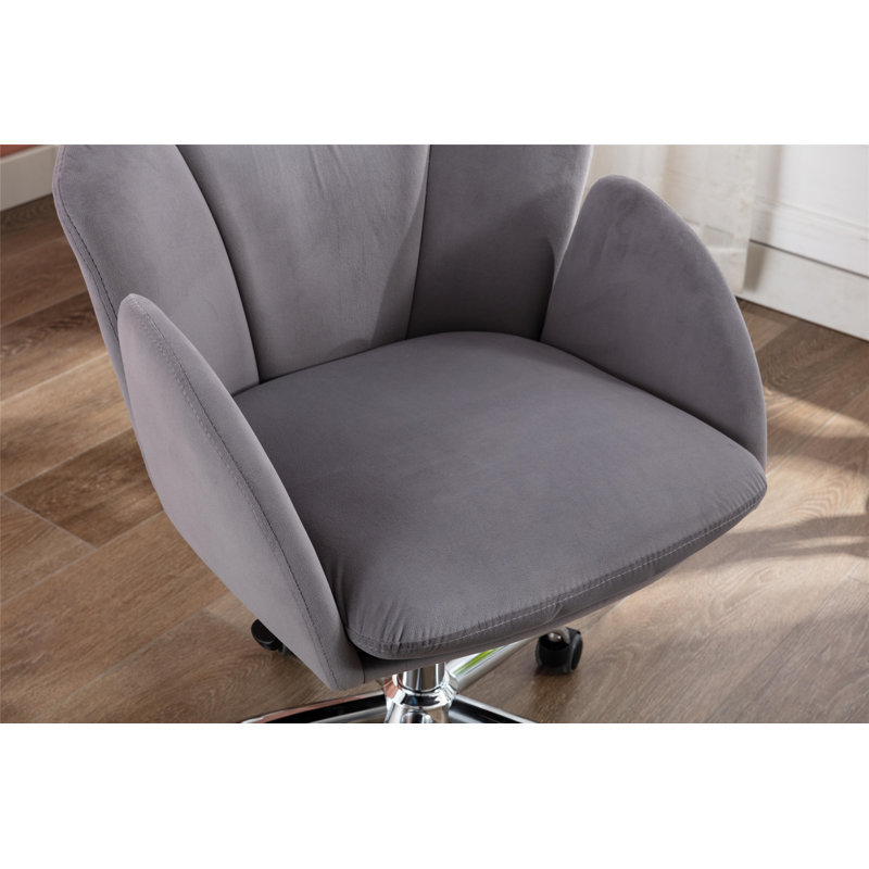 Cescily Velvet Task Chair, Gray
