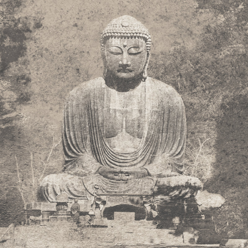 Asian Buddha Crop Neutral - Wrapped Canvas Print, 30cm H x 30cm W