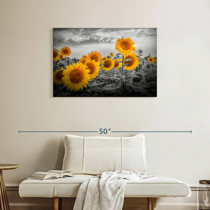 Harnek Sunflowers In The Evening - couleur jaune, H 24 po x l 36 po