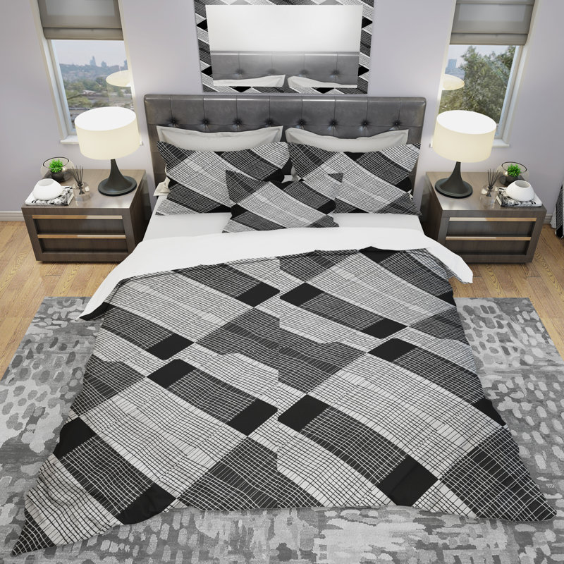 Ensemble de housse de couette moderne et contemporaine, Housse de couette très grand + 2 taies décoratives