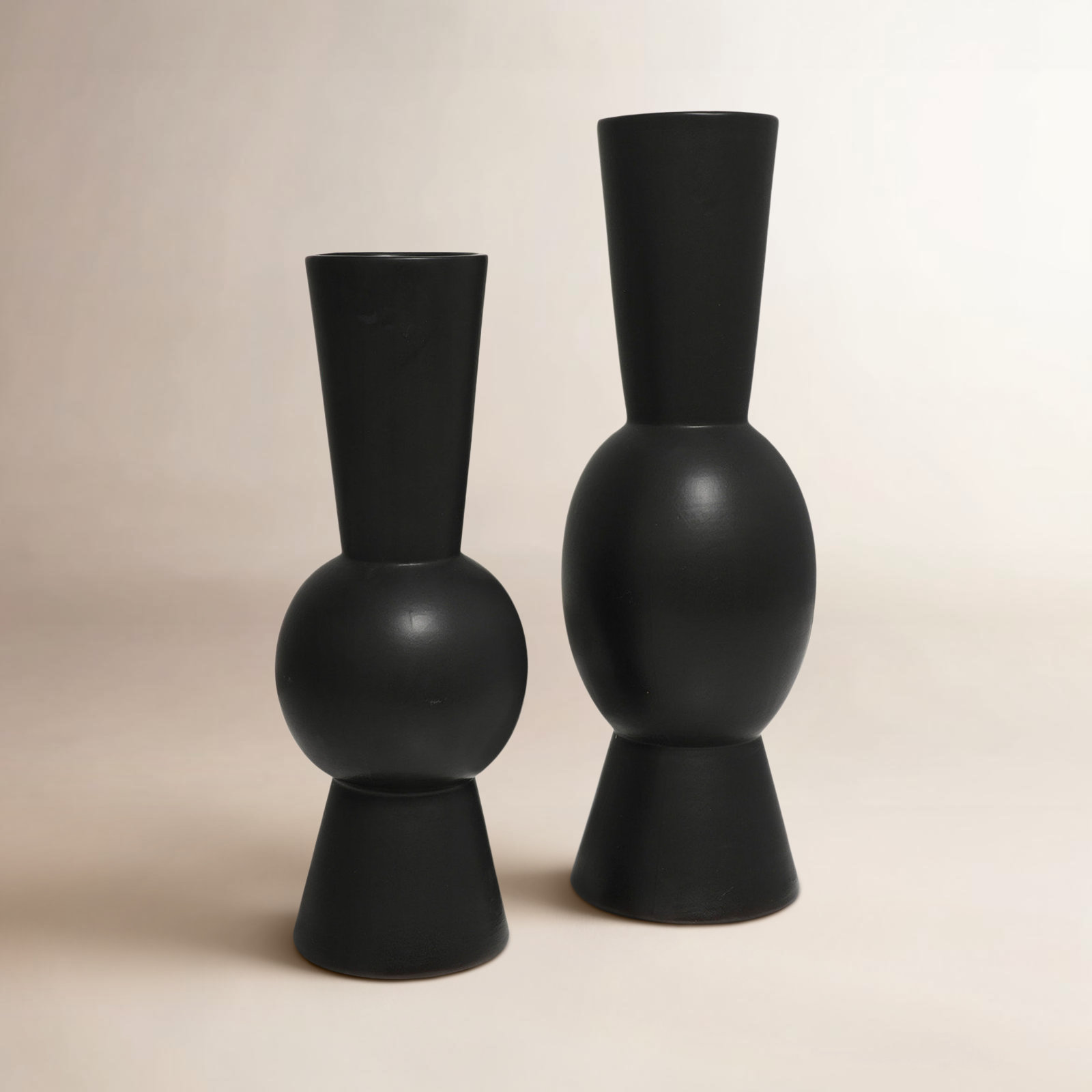 Mable Ceramic Table Vase, Black