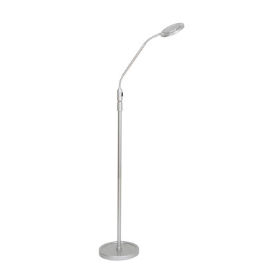 Finis 135cm Silver Grey LED Task Floor Lamp