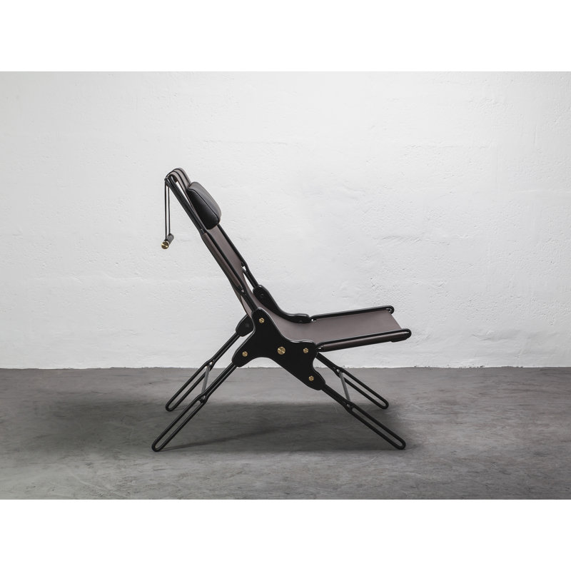 Perfidia Leather Lounge Chair, Brown Genuine Leather