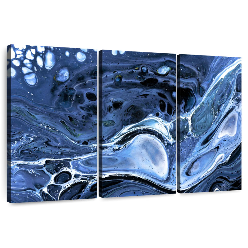 Avery Dark Blue Abstract, 20" H x 33" W