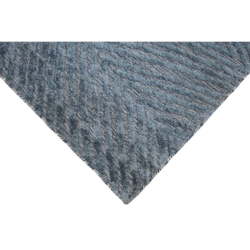 Geometric Area Rug in Blue/Gray, Rectangle 6' x 9'