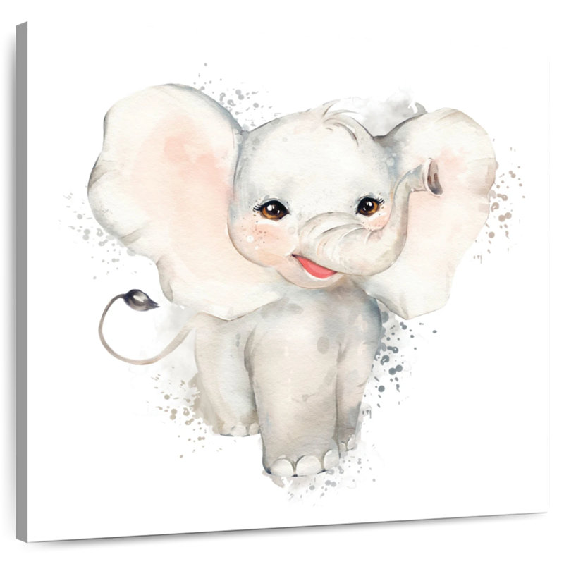 Crowle Baby Elephant Splatter, 36" H x 36" W