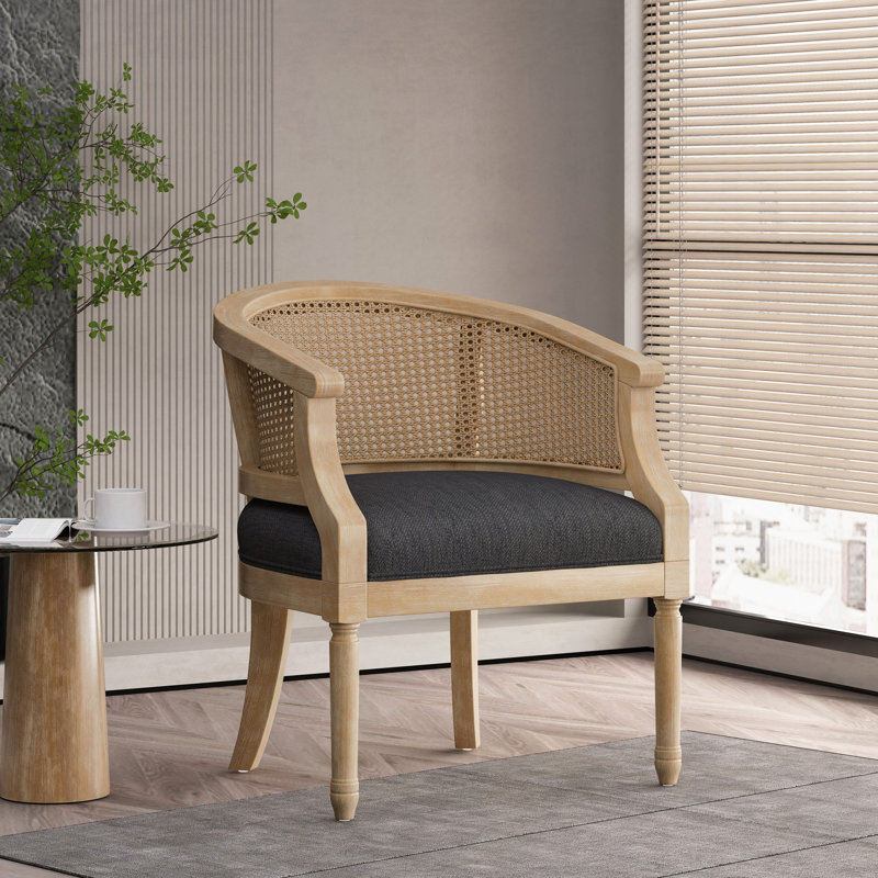 Chaise d'appoint en bois d'hévéa gris anthracite