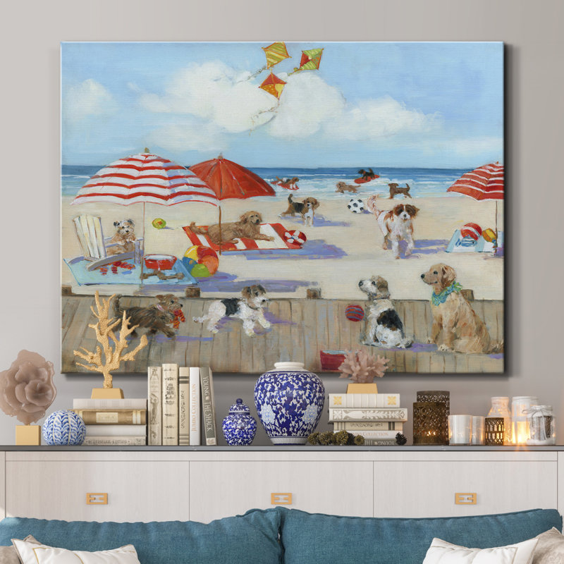 «Beach Bark Park II», reproduction sur toile tendue, H 12 po x l 18 po