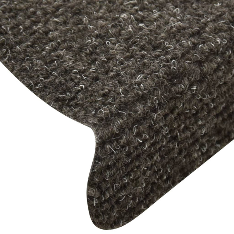 Argenys Self-adhesive Stair Mats Needle Punch, Semi-Circle 65cm x 21cm, 15 Pieces Included, Anthracite