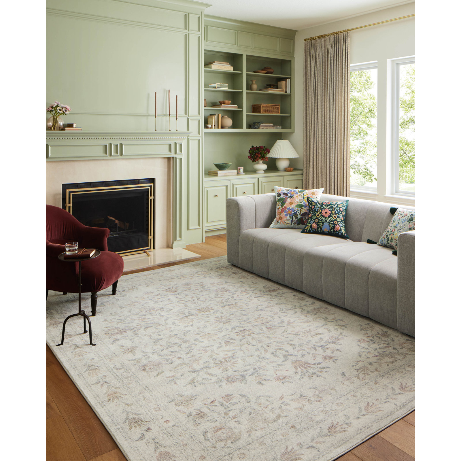 Rifle Paper Co. x Loloi Multi Floral Rug, Rectangle 3'6" x 5'6"