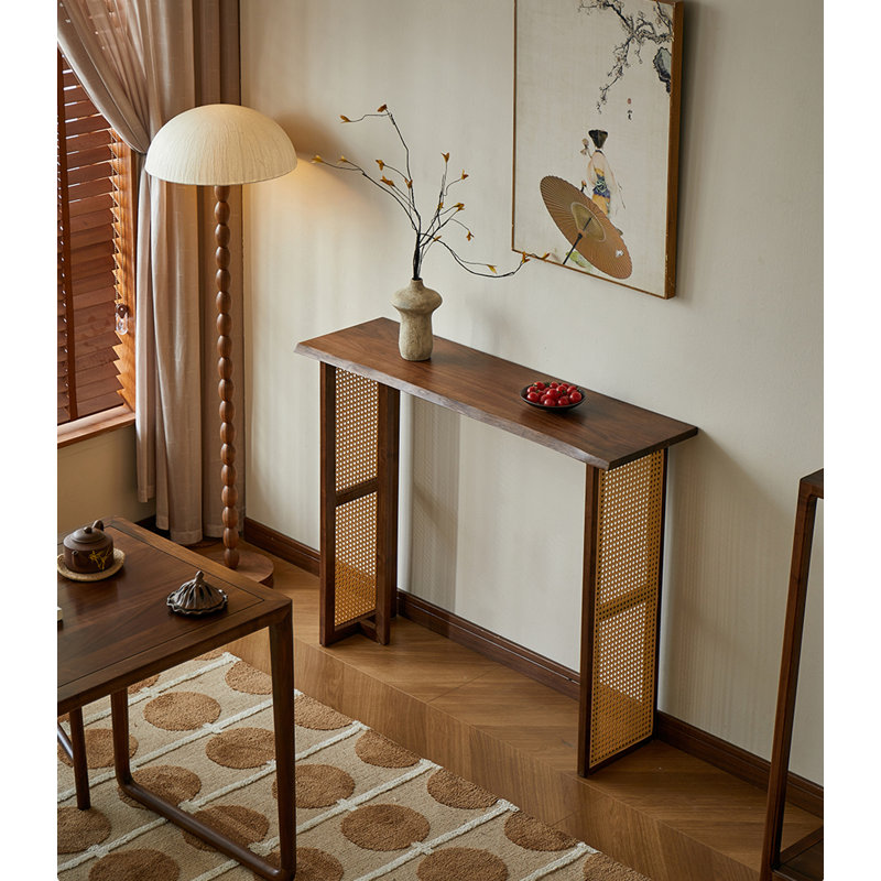 Table d'entrée minimaliste tissée avec profil étroit