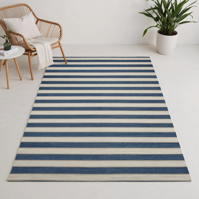 Tapis intérieur / extérieur gris HorizontalStripes, Rectangulaire 3 pi x 5 pi