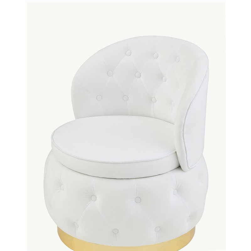 Chaise de rangement pivotante à 360 degrés, Blanc