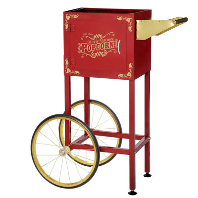 Chariot Popcorn - support de remplacement pour éplucheurs de 8 onces avec tablette, poignée de poussée et roues de style vélo par Great Northern Popcorn (rouge)