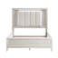 Grand lit moderne, blanc antique avec coussin de tête de lit à DEL pour la finition