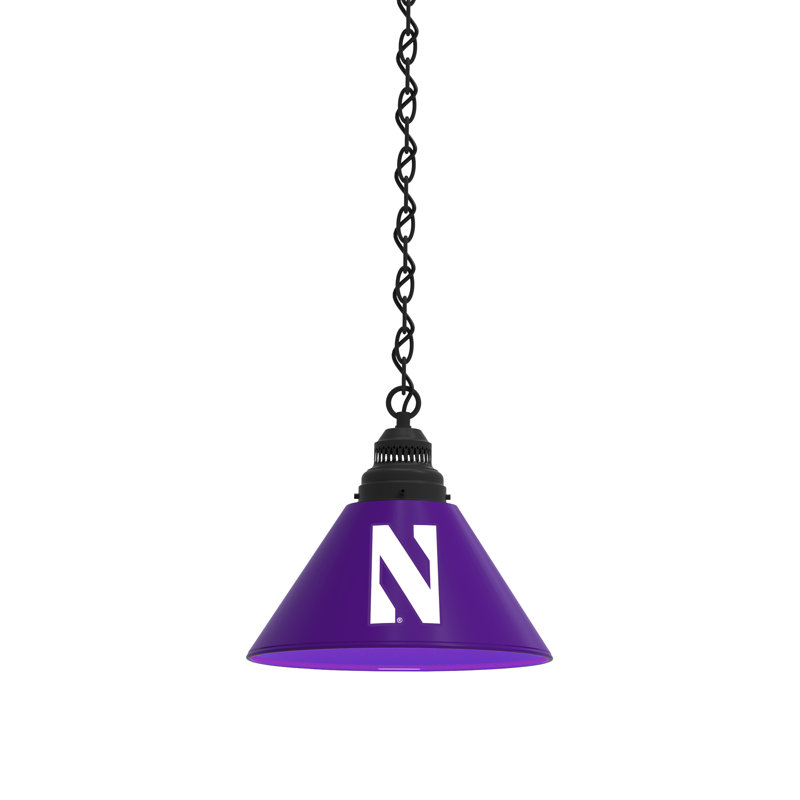 1 - Light Single Pendant, Black, Northwestern Wildcats