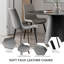 Chaise rembourrée en similicuir Josman avec pieds en acier -52703546-23872857