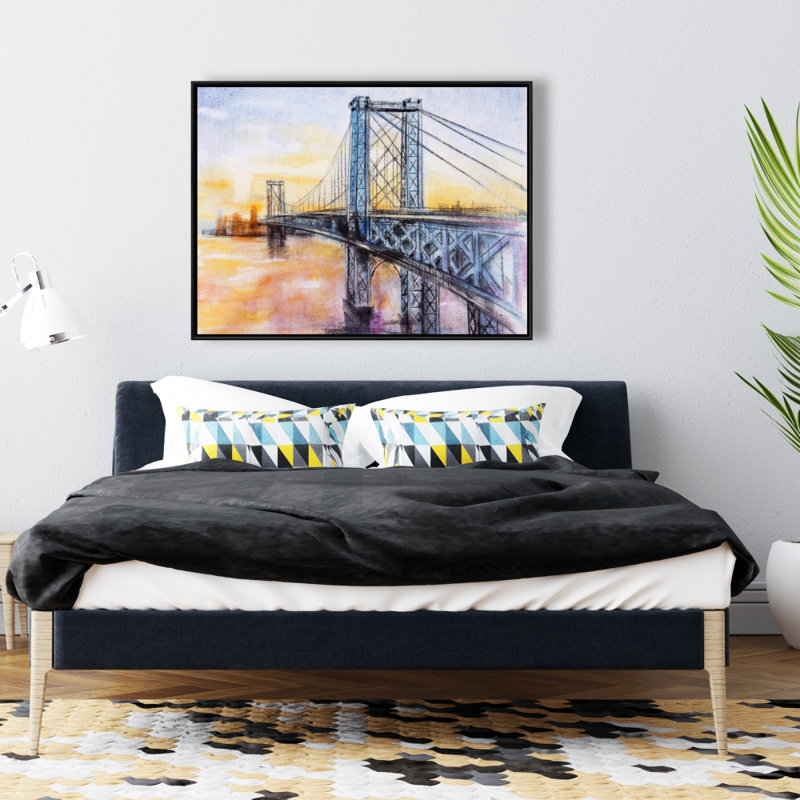 Abstract Brooklyn Bridge Print On Canvas