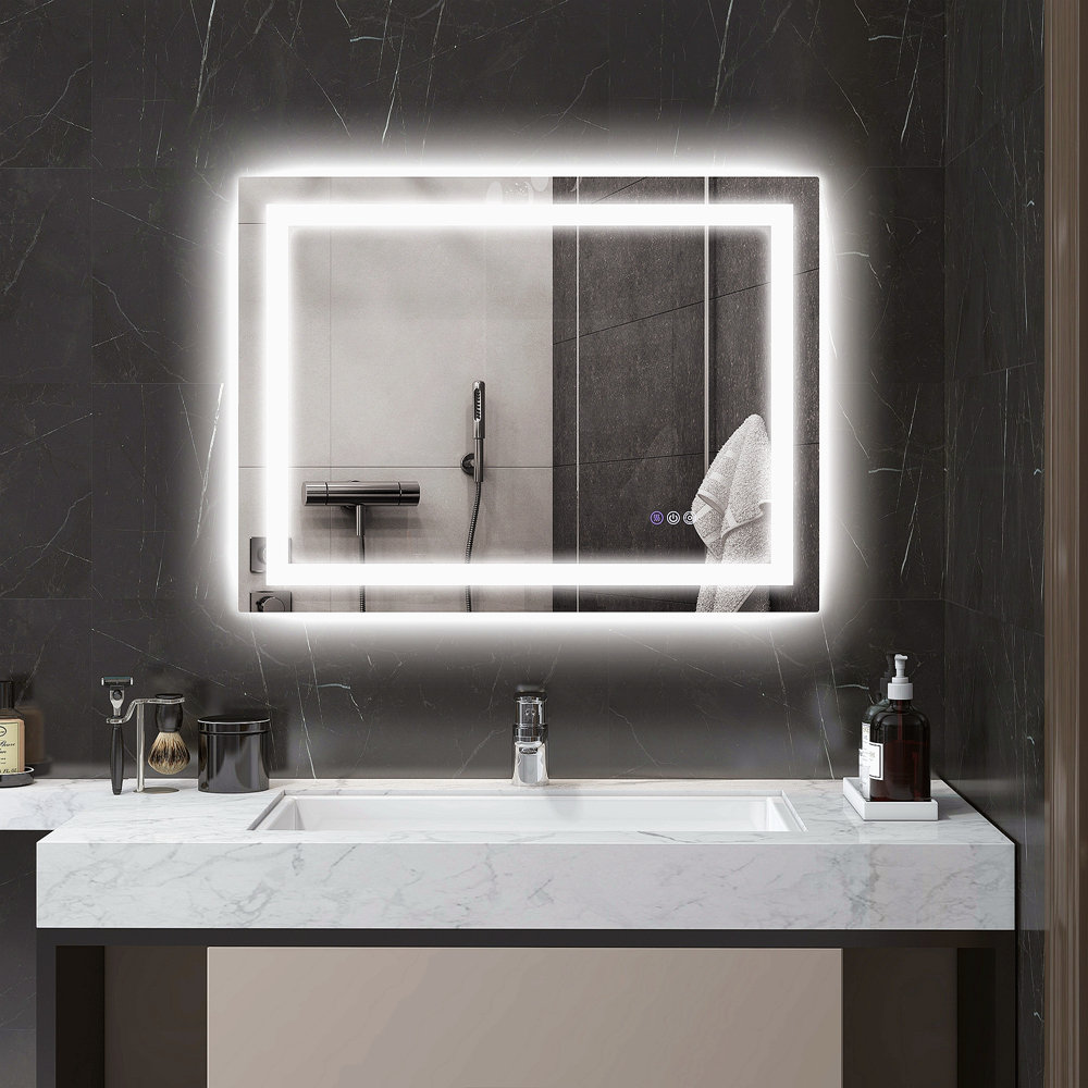 Brayden Studio LED Bathroom Mirror With Lights, Backlit Front Lit LED ...