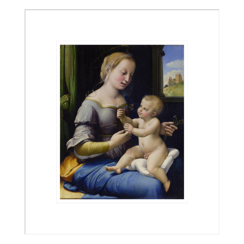 La Madone des roses («La Madonna dei Garofani») par Raphael, impression giclée encadrée, H 15,71 po x l 13,75 po