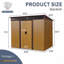 Rangement extérieur en métal 8 pi x 6 pi avec portes coulissantes verrouillables et plaque transparente-118091590