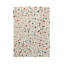 Terrazzo Cotton Abstract Area Rug in White/Red/Blue/Beige