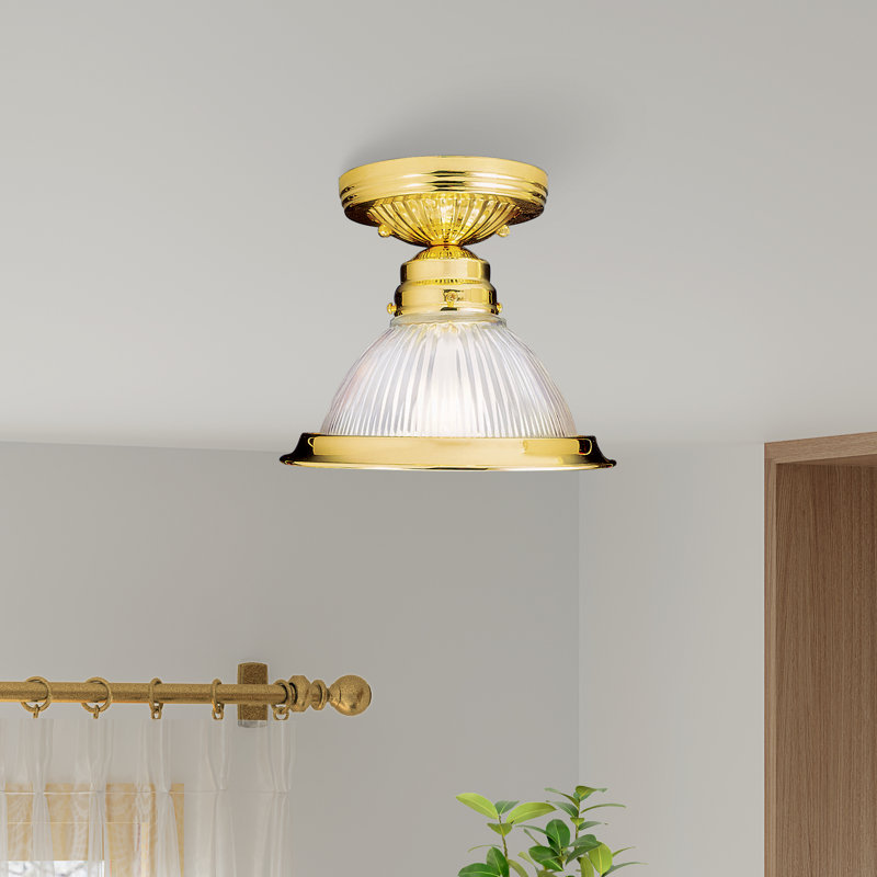 Plafonnier encastré 1 lumière 7,75 po Maynes, Laiton poli