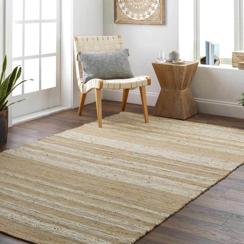Striped Indoor Rug, Rectangle 2' x 3', Ivory