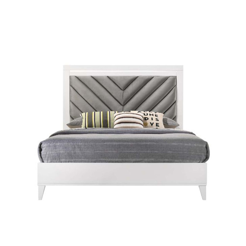 Grand lit plateforme Fulvius, Blanc, Grand