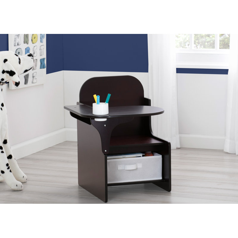 Delta Children MySize Chair Desk With Storage Bin, Dark Chocolate, Dark Chocolate