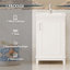 Petit meuble-lavabo moderne de 20 pouces avec lavabo en céramique, grand rangement, 1 porte à fermeture en douceur-789778789