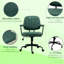 Chaise de bureau inclinable et réglable en hauteur, style moderne, en microfibre similicuir, capacité de déplacement de cinq roues, capacité confortable de 264 lb, hauteur de 17,75 po à 20,75 po, fonction, conception à surpiqûres,